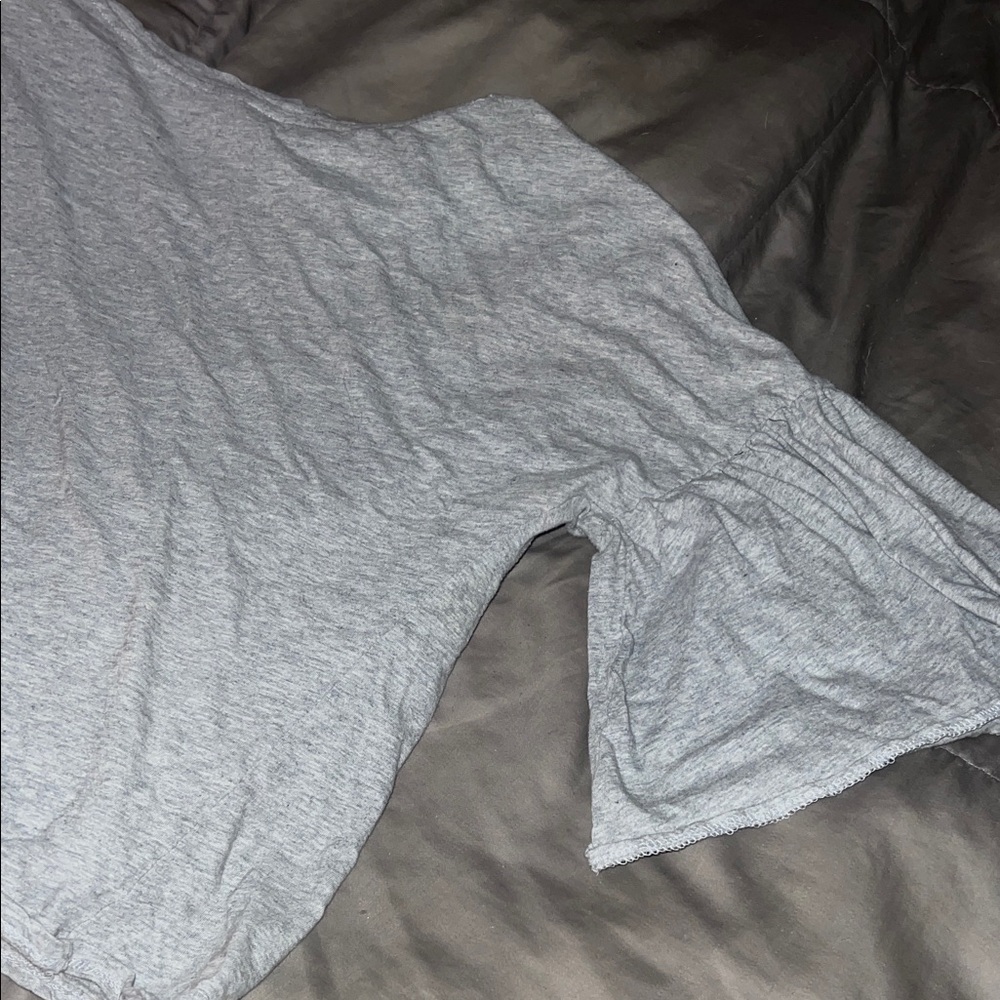 Olivia Sky Light Gray Short Sleeve Top - Picture 6 of 8